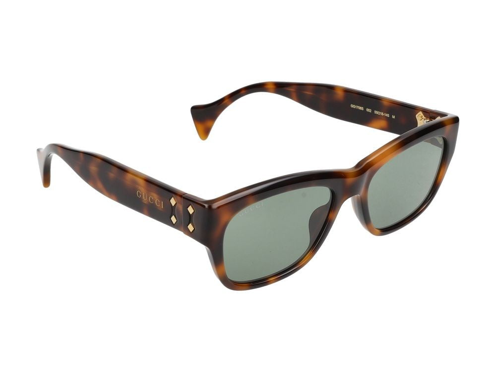 Gucci Havana Green Lenses Square Frame Sunglasses