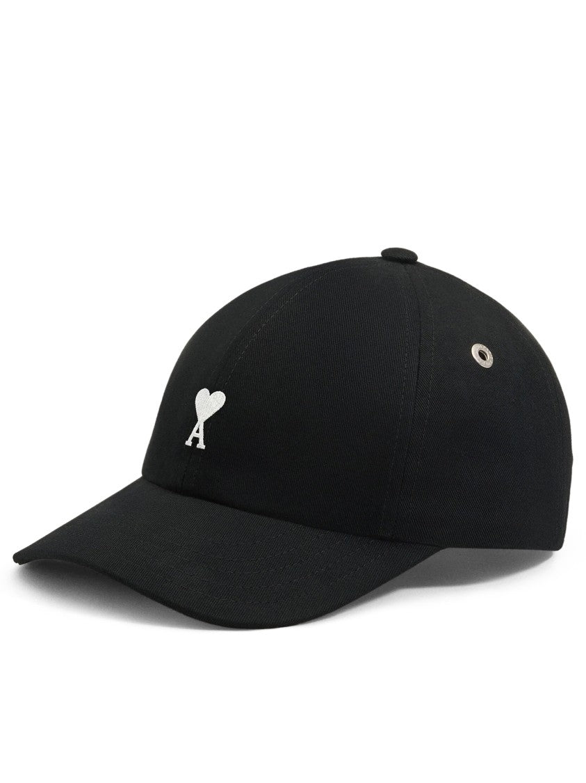 Ami Paris Quota Black Ami De Coeur Cotton Cap