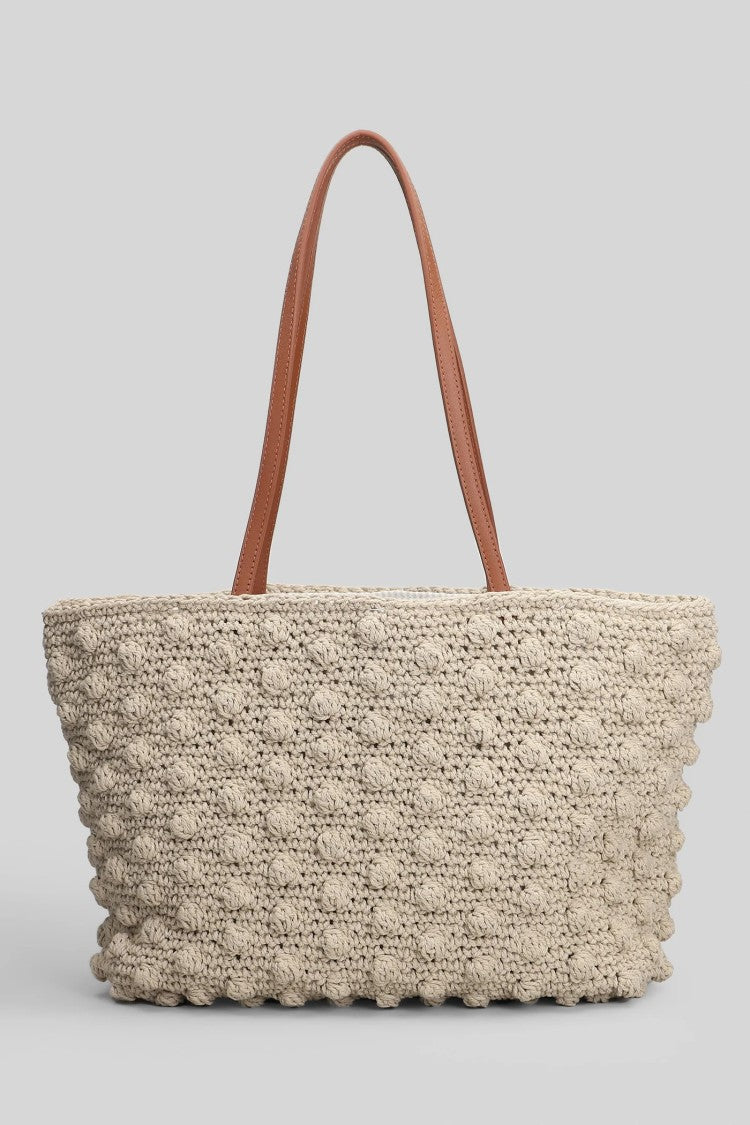 Mc2 Saint Barth Textured Knitted Tote Bag With Contrasting Handles