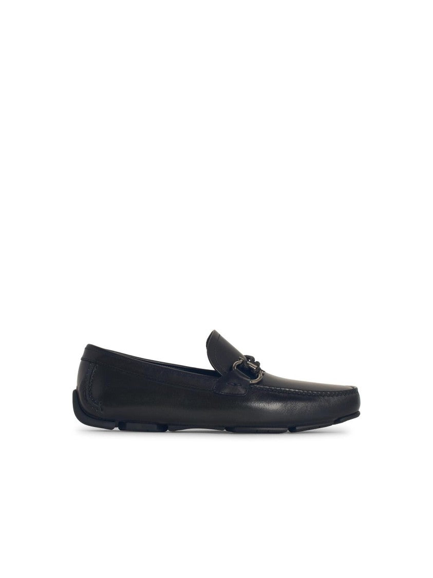 Salvatore Ferragamo Calfskin Leather Loafers With Logo Medallion