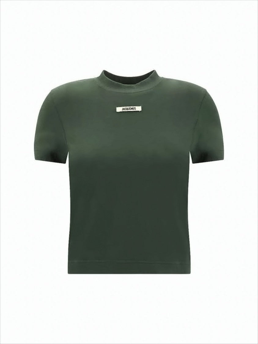 Jacquemus Cropped Green T-Shirt With Minimalist Design
