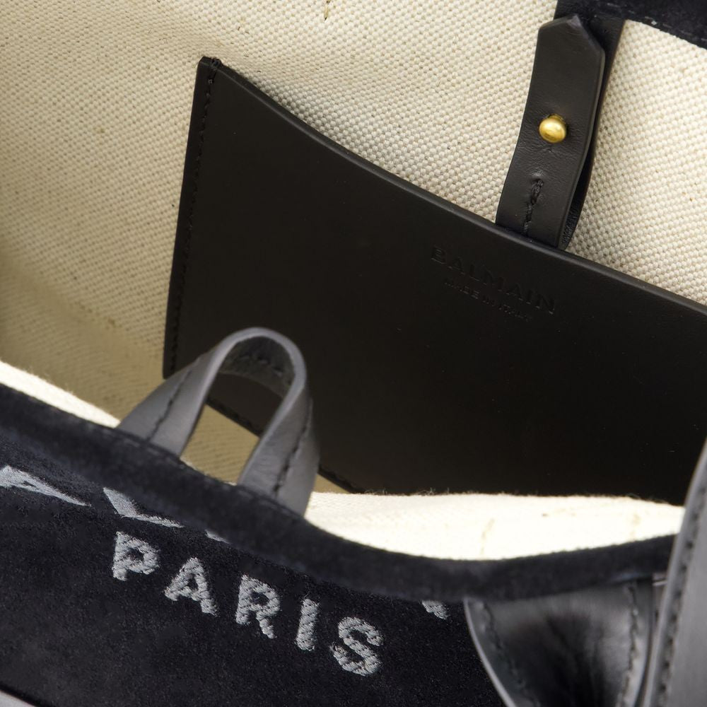 Balmain B-Army Small Shopper Bag - Leather - Black