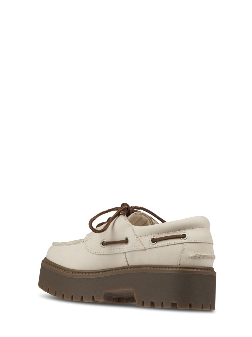 Timberland Natural Nubuck Boat Shoes With Rugged Sole