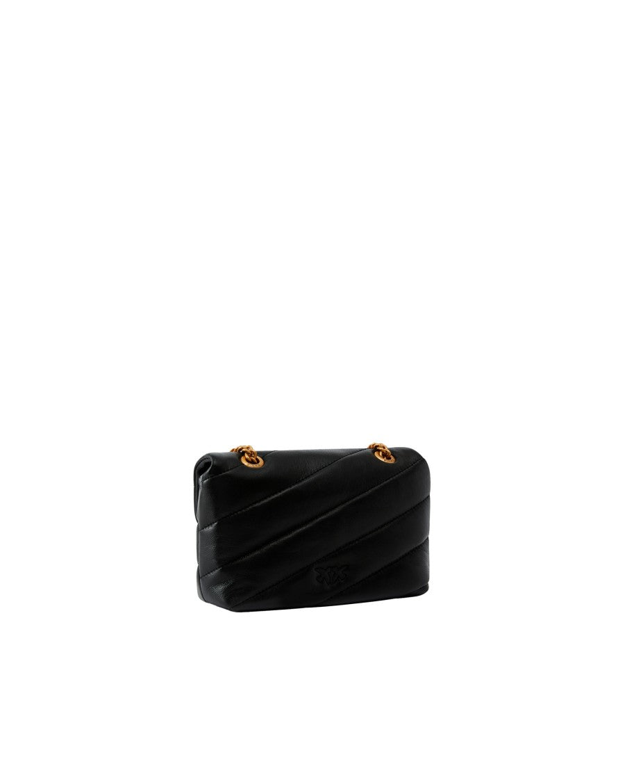 Pinko Black/Antique Gold Baby Love Bag Puff Shoulder Bag