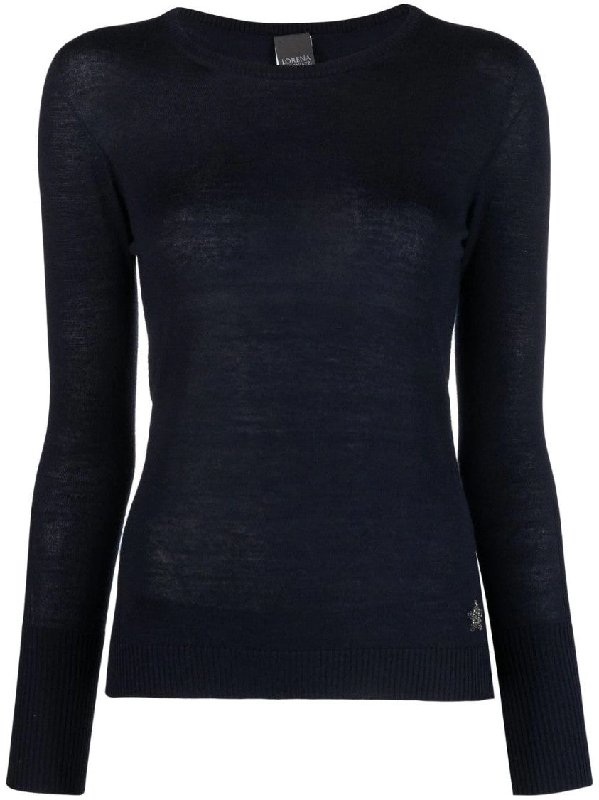 Lorena Antoniazzi Fitted Cashmere Knit Sweater With Boat Neckline
