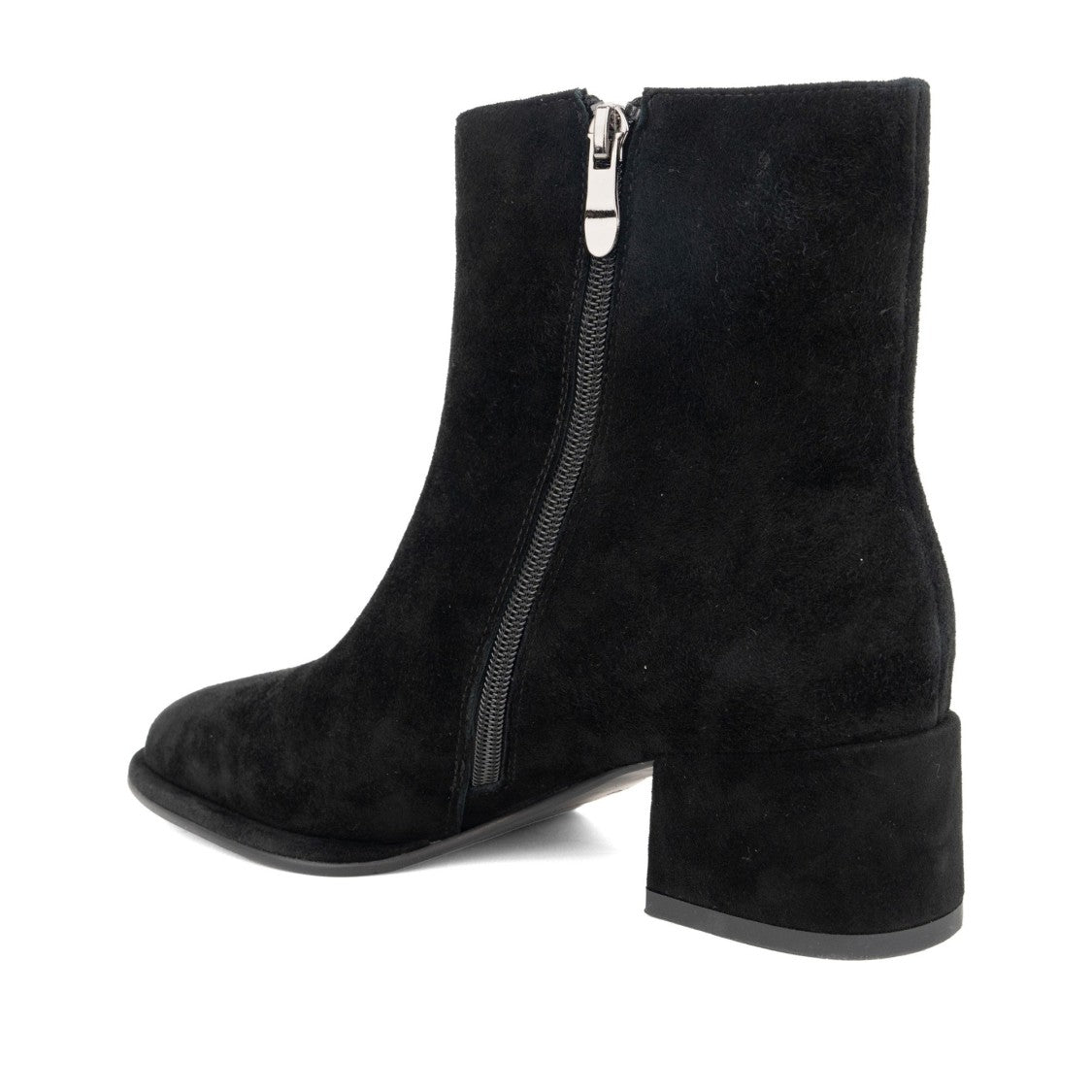 Linda Baumann Black Leather Low Block Heel Boots