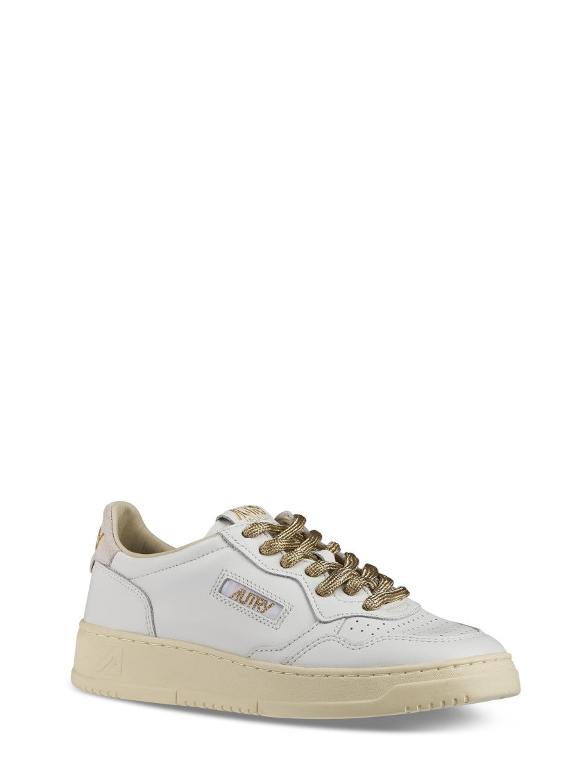 Autry White Leather Sneakers With Suede Accents