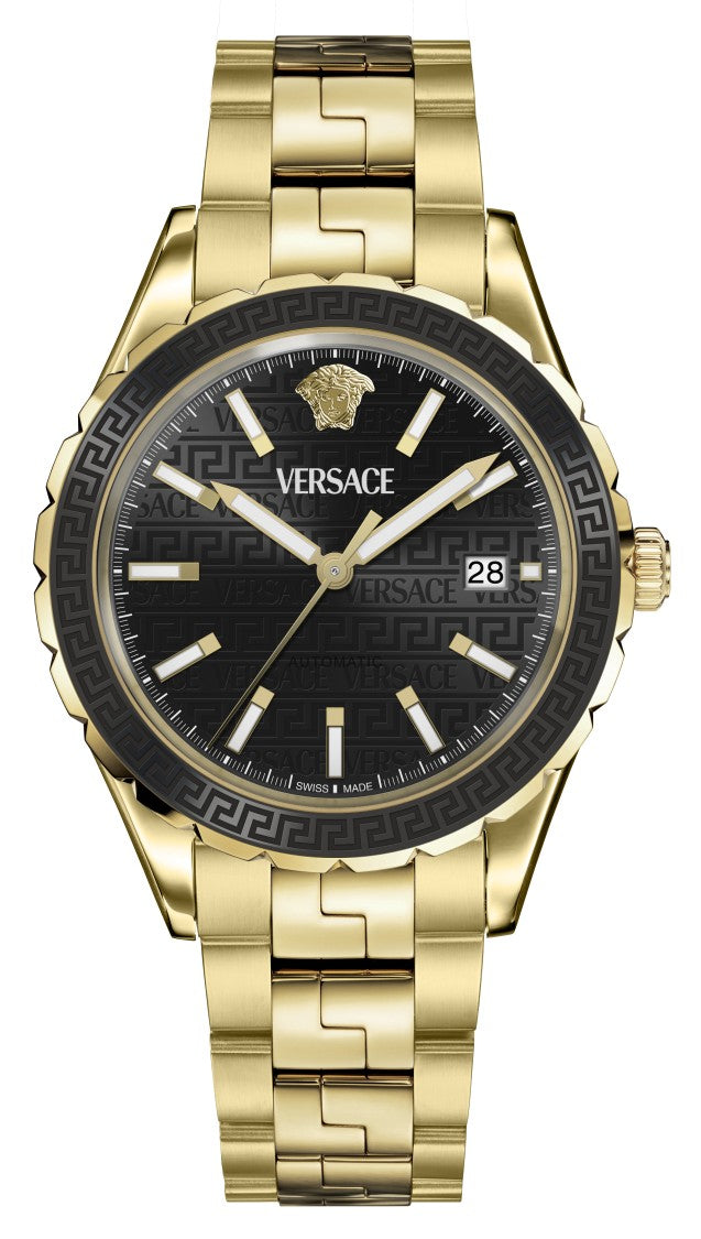 Versace Hellenyium Automatic Watch With Greca Motif And Medusa Emblem