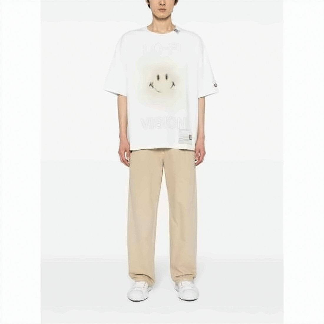 Maison Mihara Yasuhiro Oversized Short-Sleeve T-Shirt With Playful Smiley Face Graphic