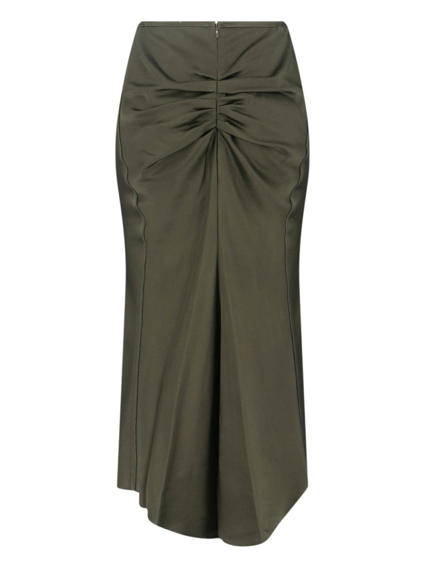 Victoria Beckham Draped Midi Skirt With Hemline