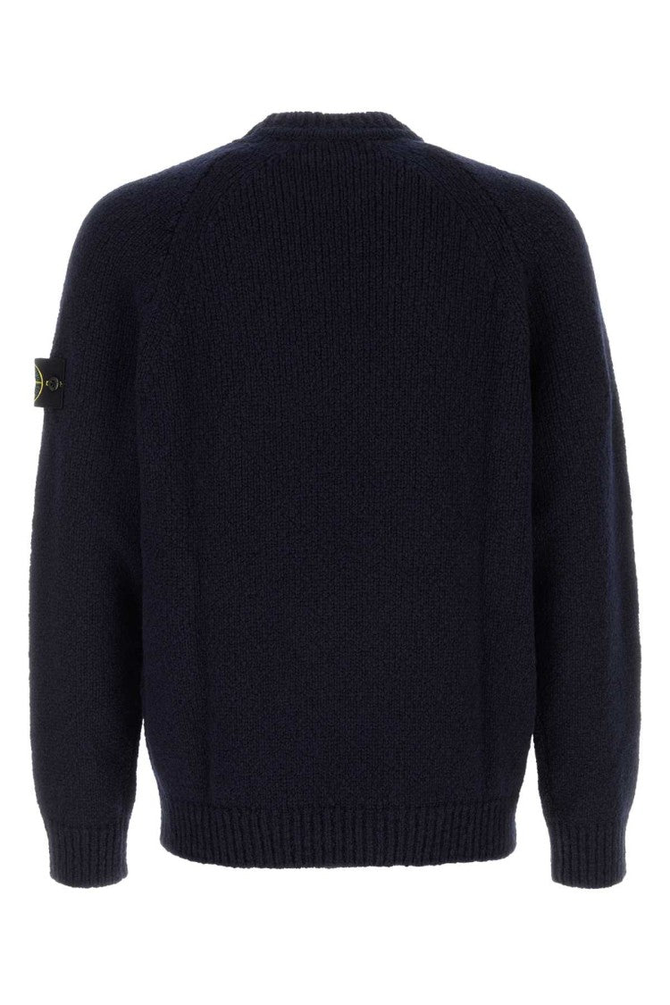 Stone Island Midnight Blue Wool Blend Sweater