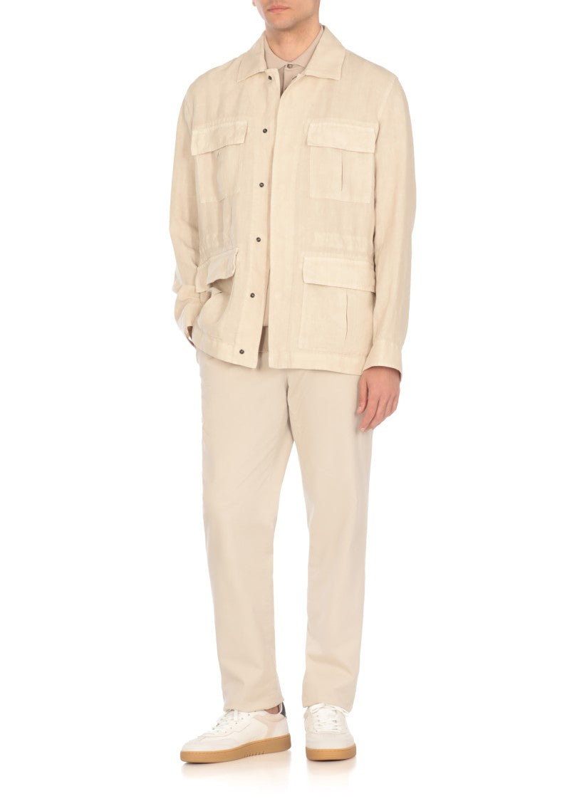 Peserico Beige Cotton Polo Shirt