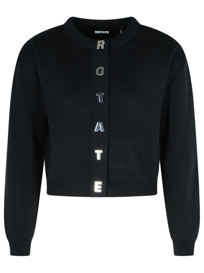 Rotate Black Cotton Blend Cardigan