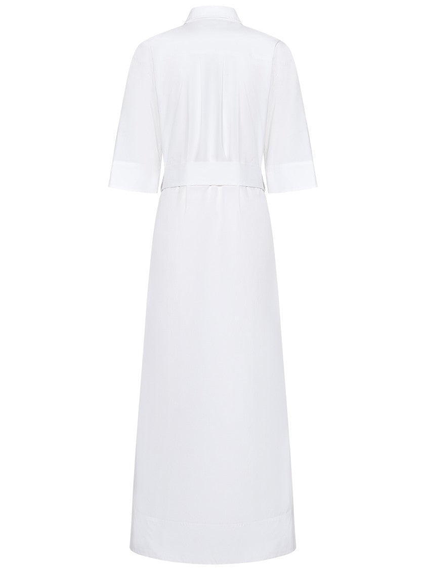 Parosh Floral-Embroidered Cotton Poplin Midi Shirt Dress