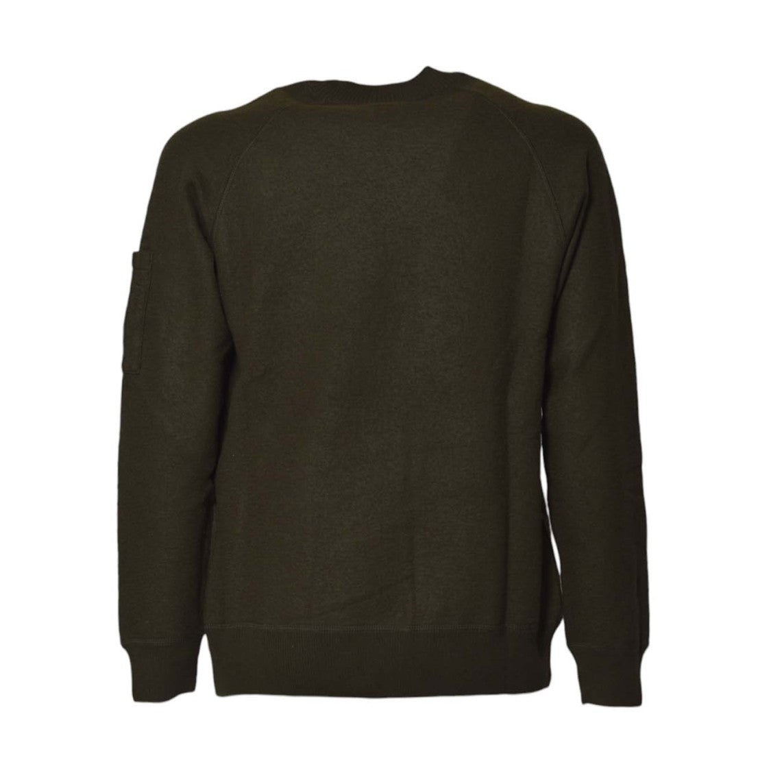 C.P. Company Deep Green Crew Neck Sweater With Unique Lens Detail