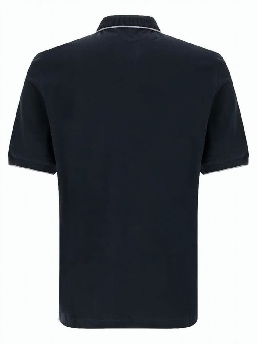 Brunello Cucinelli Short-Sleeve Polo Shirt With Ribbed Collar