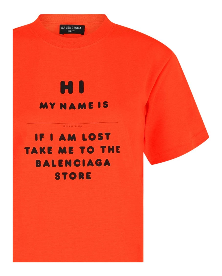 Balenciaga Fitted Slub Knit T-Shirt With Bold Graphic Statement
