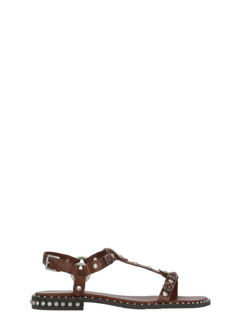 Ash Bordeaux Podium Studded Leather Sandals
