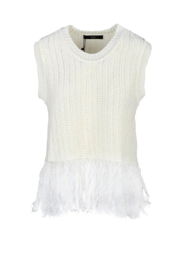 Max Mara Linen Knit Vest - White