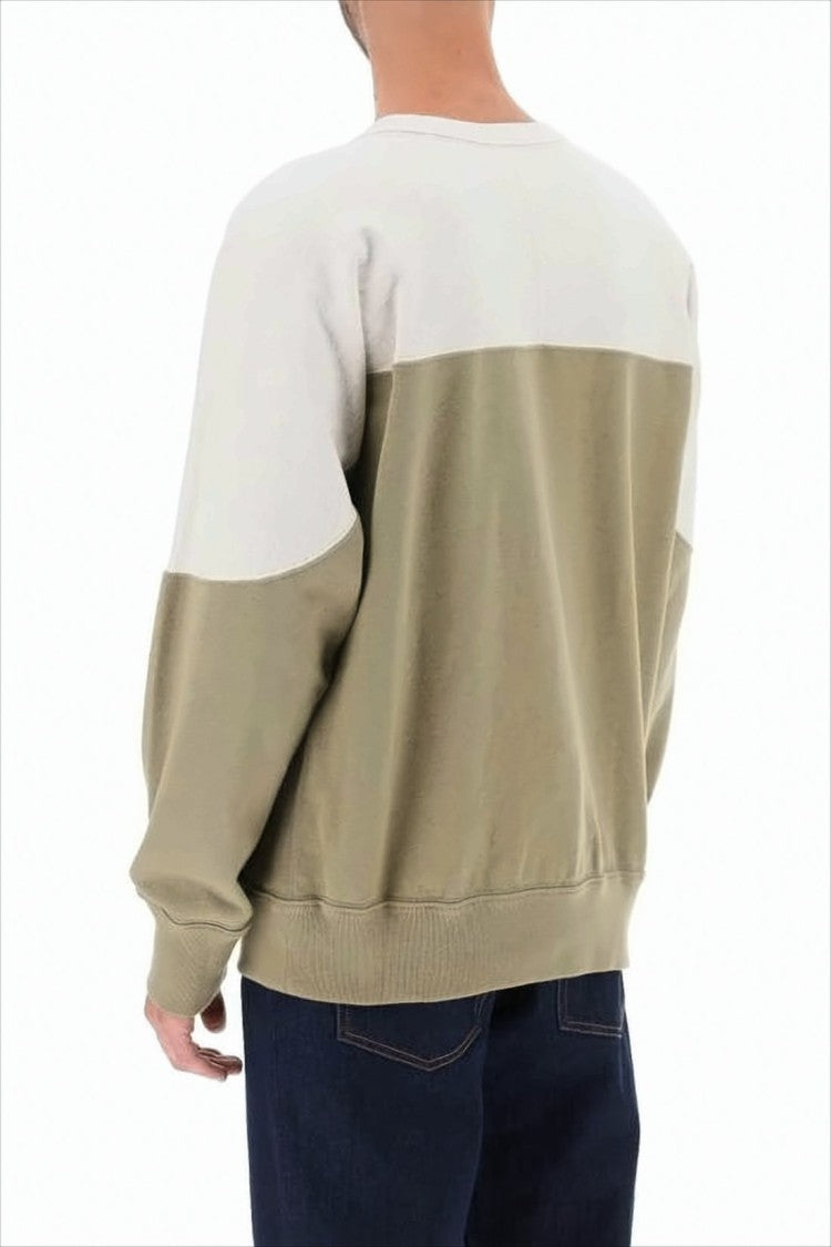 Isabel Marant Color-Block Long-Sleeve Sweatshirt With Oversized Text Detail