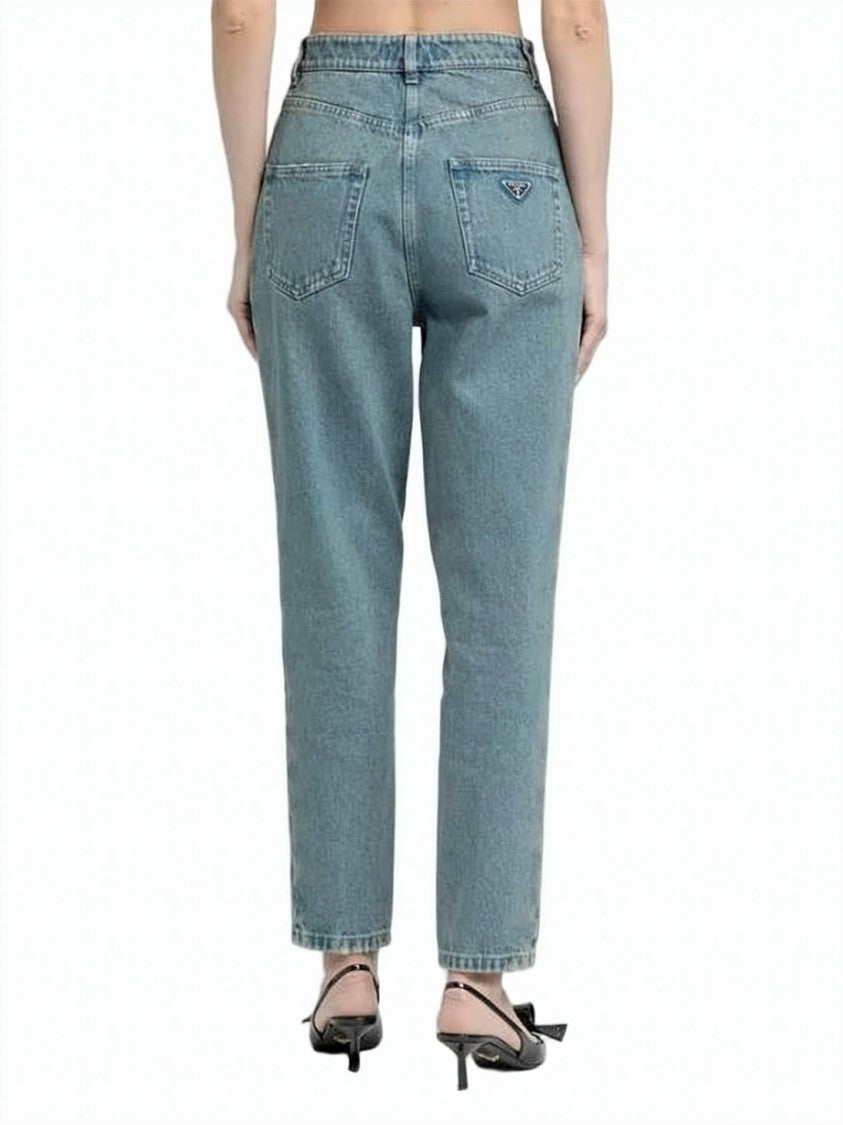 Prada Straight-Leg Denim Pants With Classic Five-Pocket Design