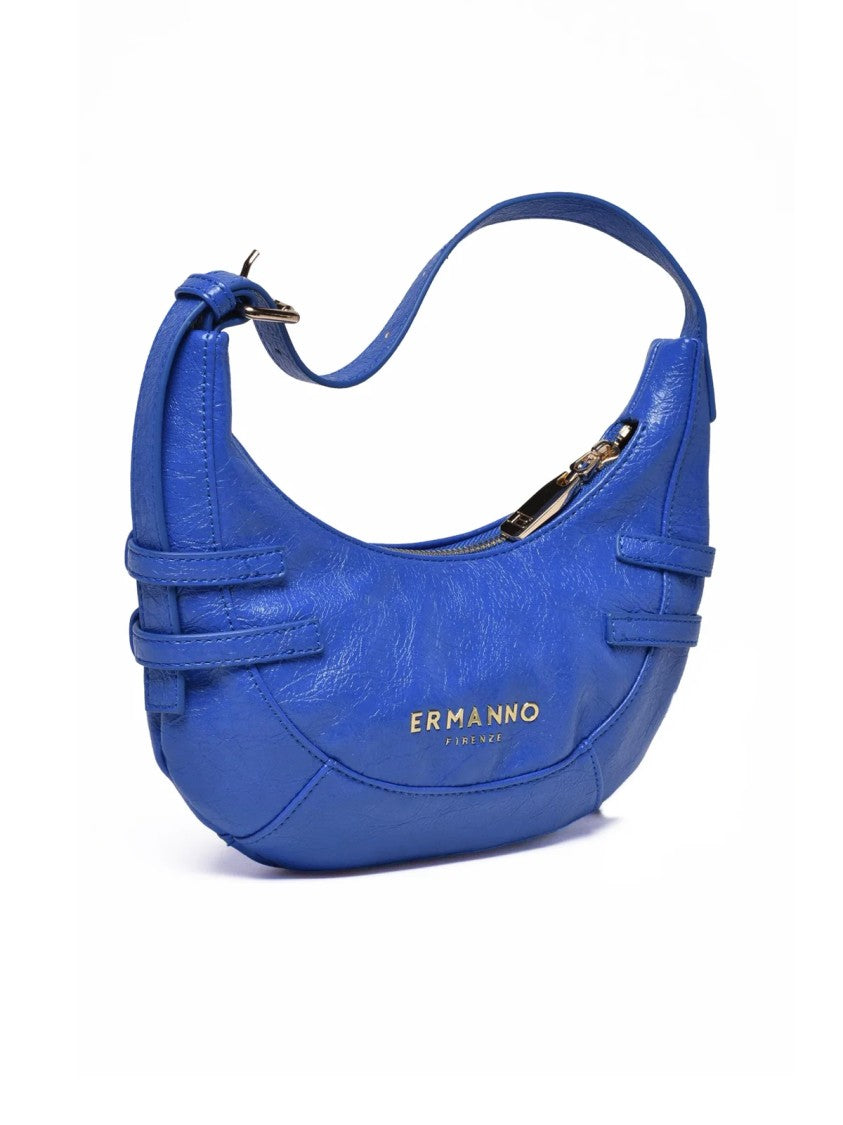 Ermanno Firenze Crescent-Shaped Mini Shoulder Bag With Zip Closure And Hardware Accents