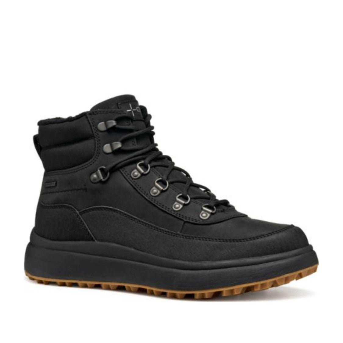 Geox Granito Black Padded Collar Ankle Boots