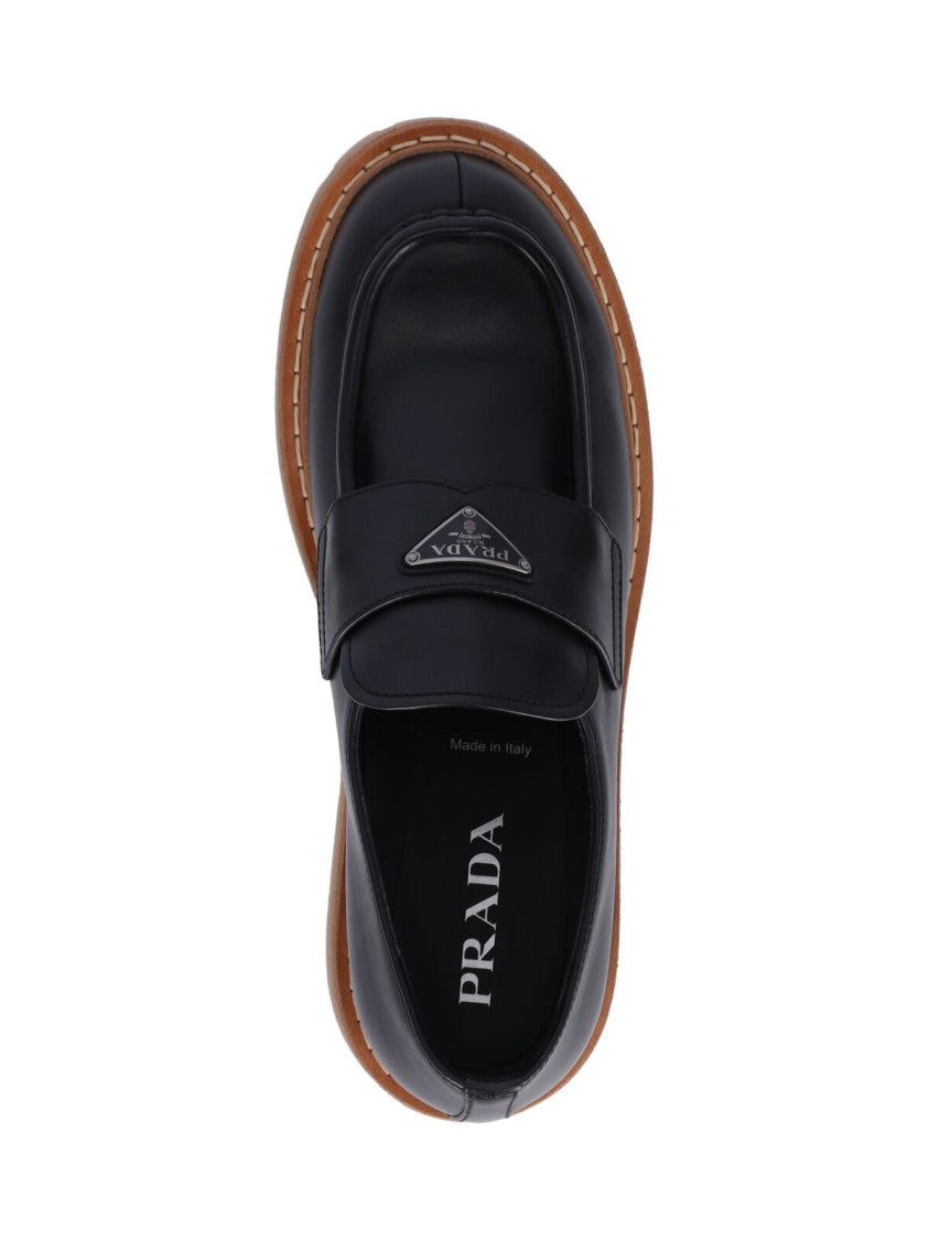 Prada Logo Loafers – Black
