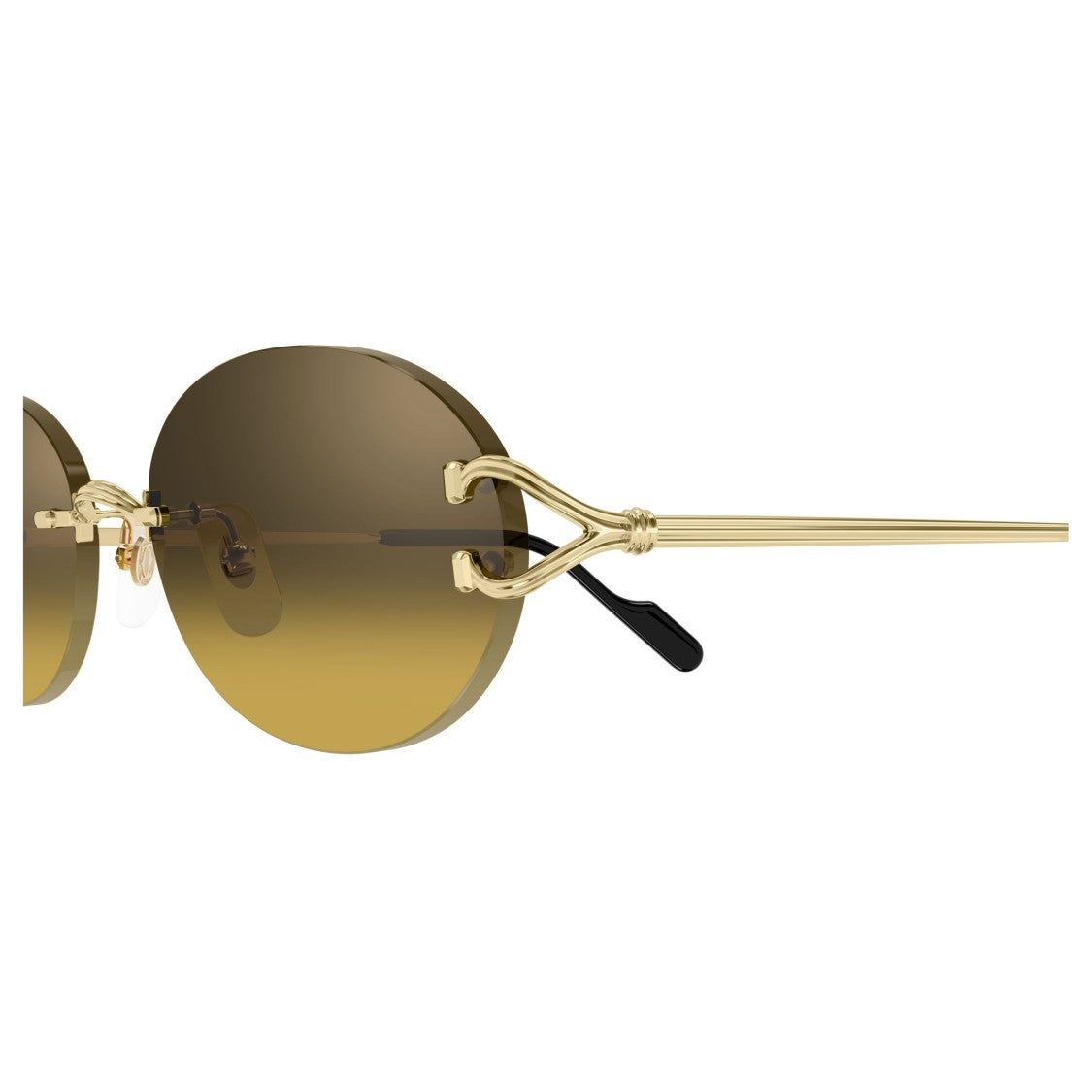 Cartier Rimless Oval Sunglasses With Unique Loop Detail
