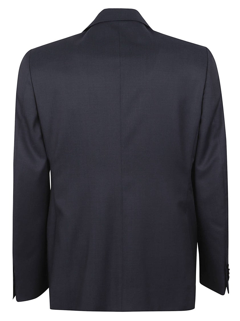 Zegna Tailored Black Wool Suit With Notch Lapels And Flap Pockets