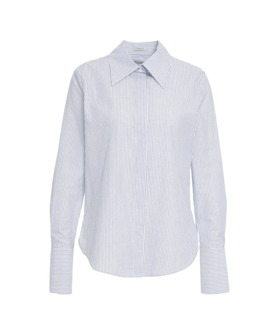 Himon's Fine Striped Long-Sleeved Shirt With Classic Collar