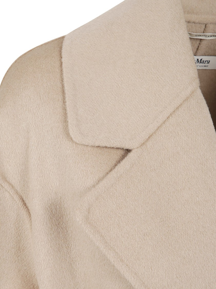 Max Mara Tailored Beige Coat With Wide Lapel