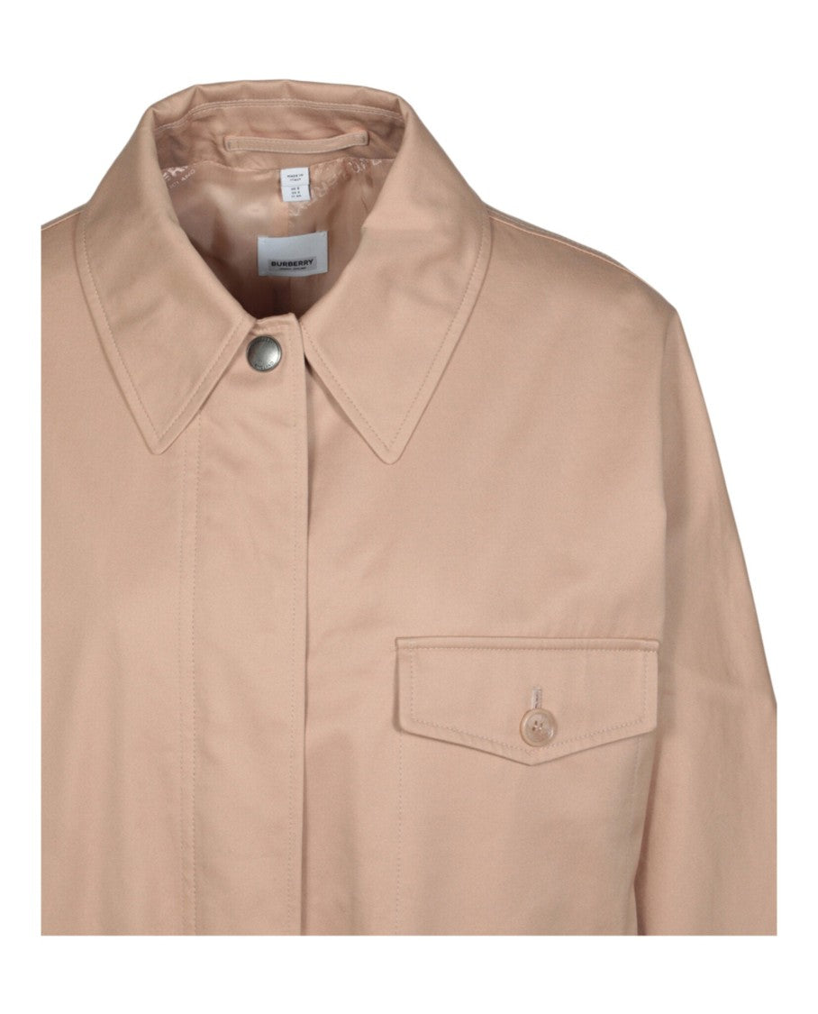 Burberry Cotton Oversized Jacket With Classic Collar