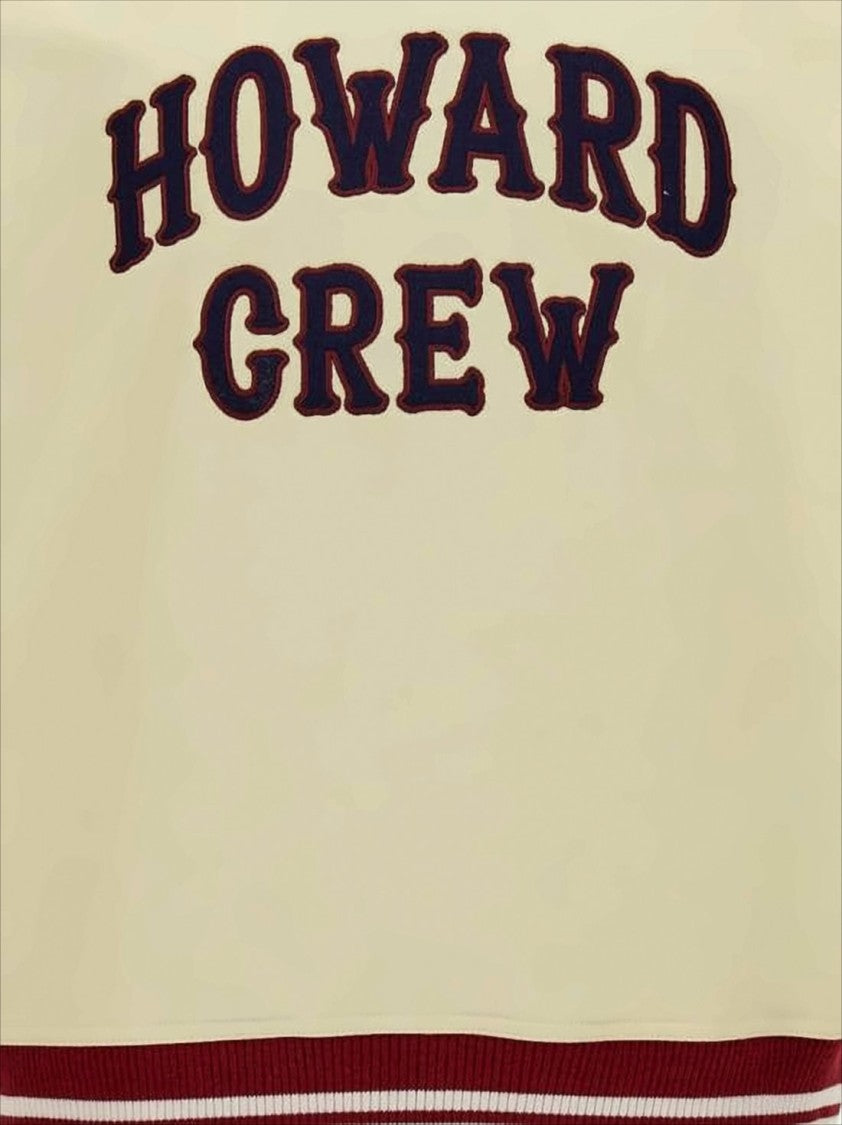 Wales Bonner Cream Long-Sleeve Sweatshirt With Collegiate Design