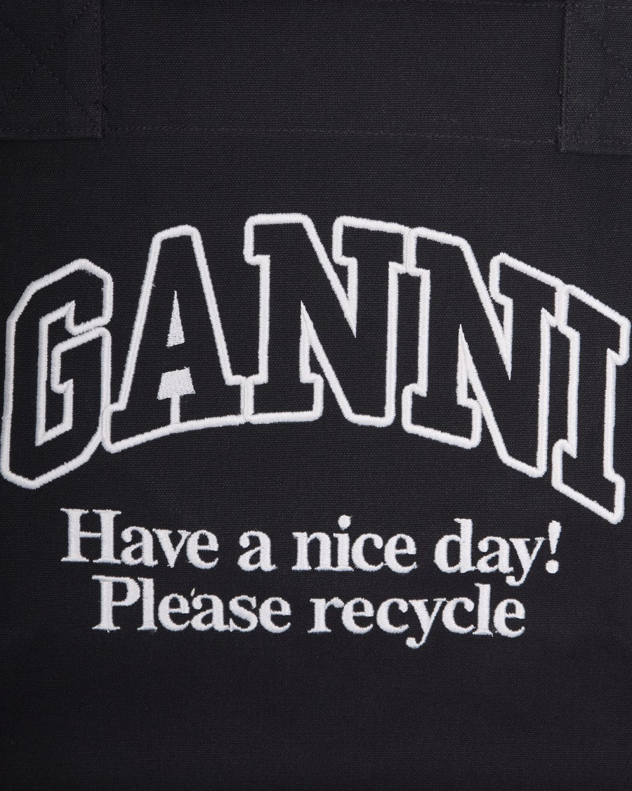 Ganni Large Leopard Tote Bag