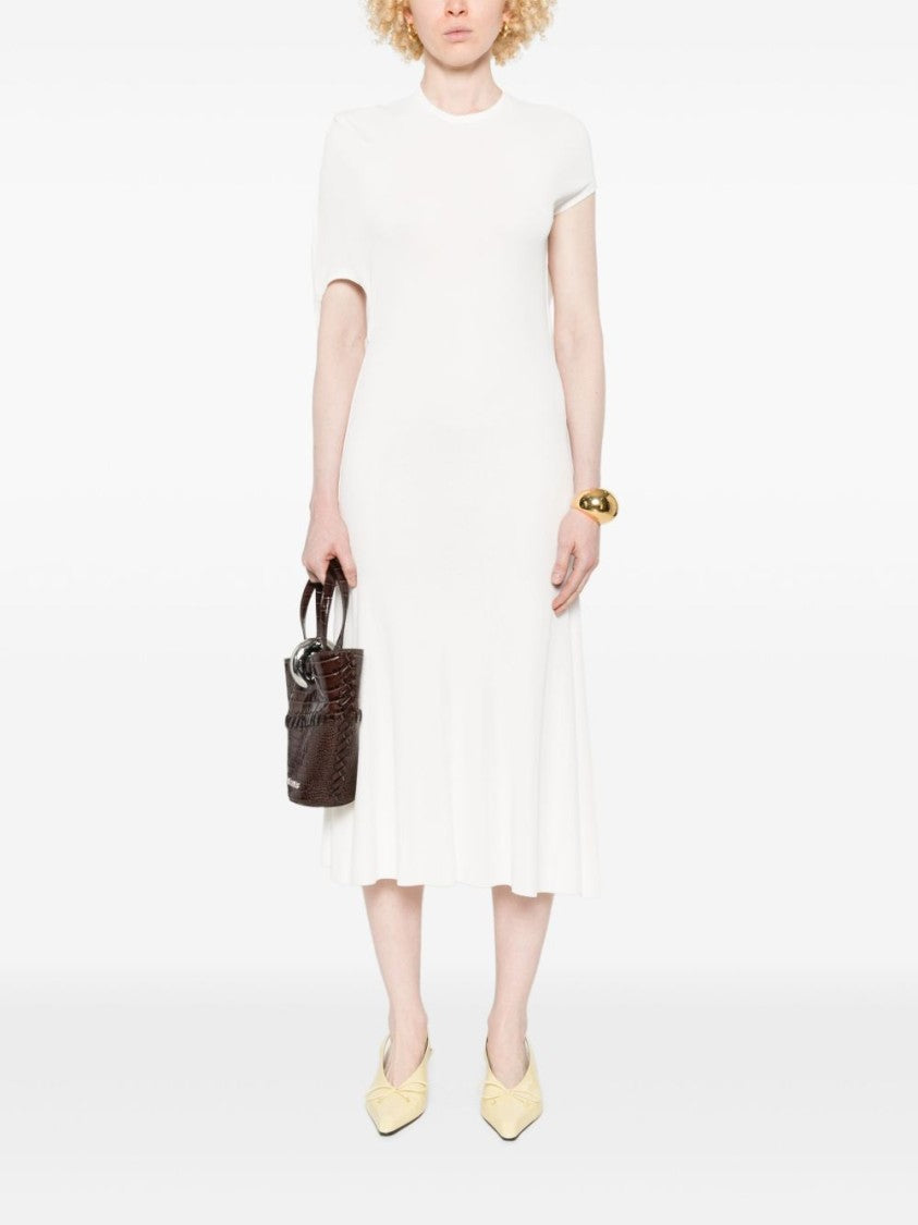 Jacquemus Midi Dress With Open Back And Crew Neck Design