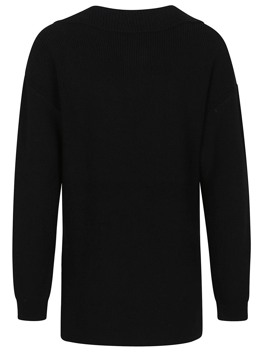 Elisabetta Franchi Wool Blend Sweater With V-Neck