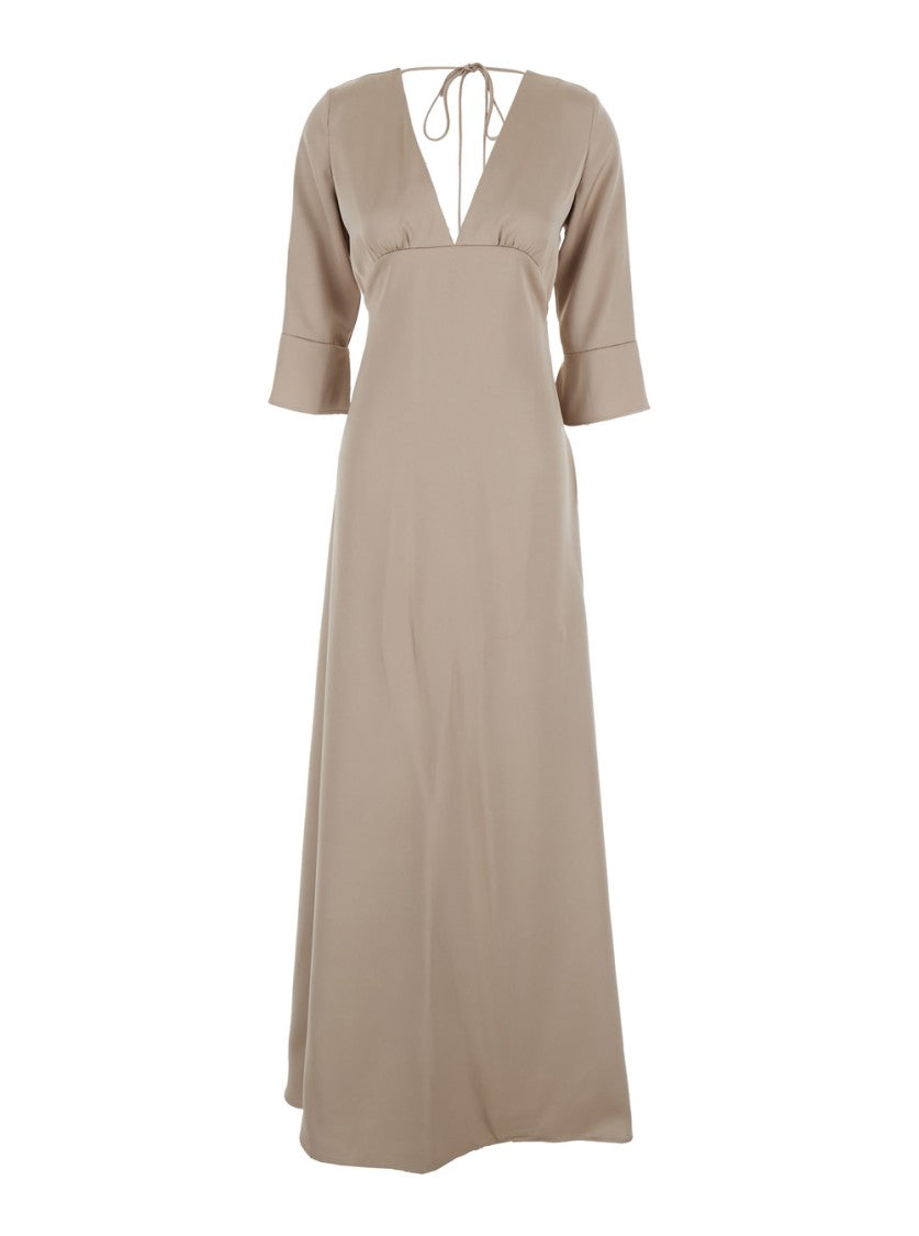 Plain Long Sleeves Maxi Dress