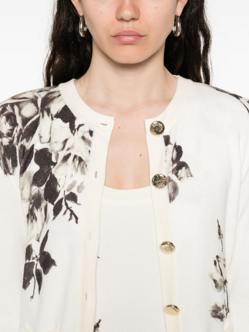 Blugirl Knit Cardigan With Floral Print