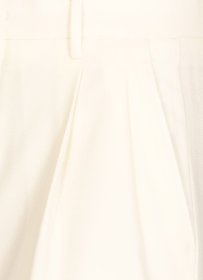 Tagliatore Ivory Virgin Wool Blend Shorts