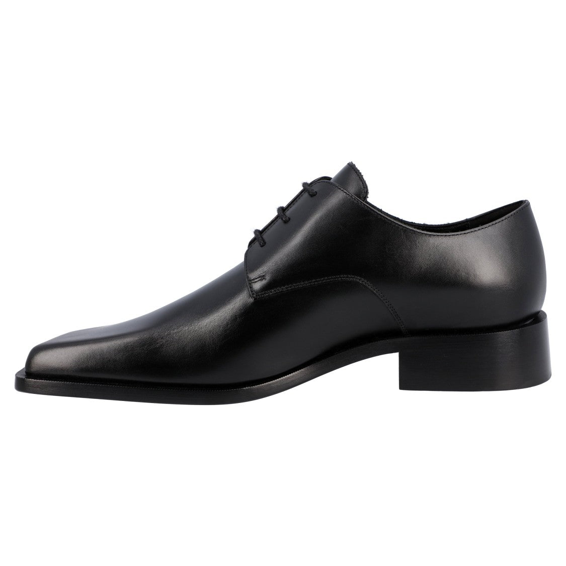 Balenciaga Leather Cut Derby Shoes Black