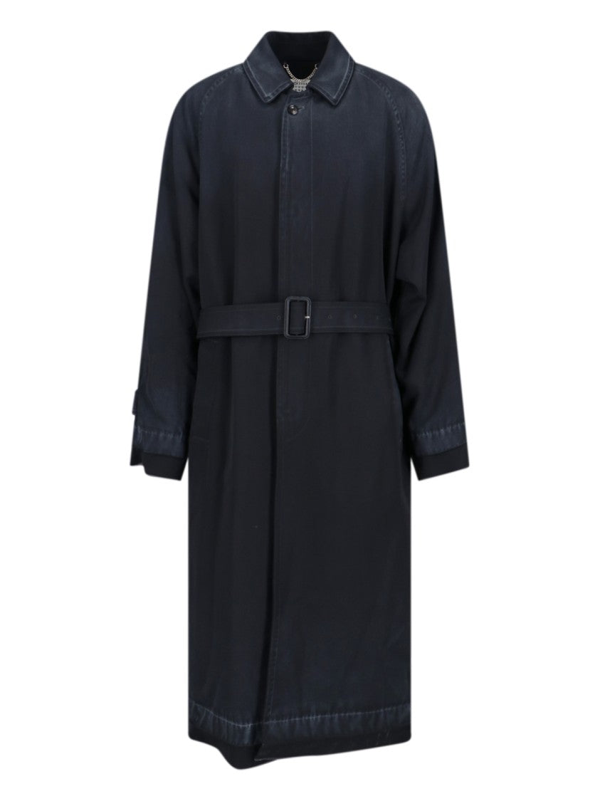 Maison Margiela Wool Coat With Waist Belt