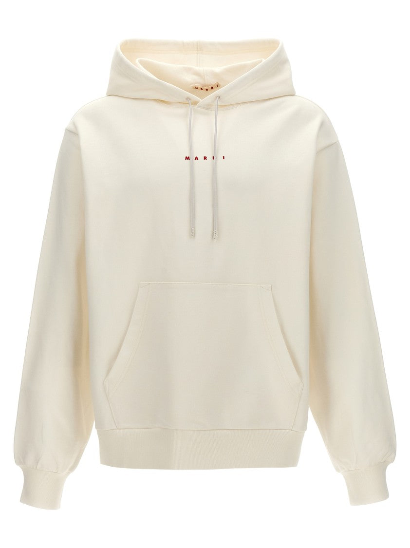 Marni Relaxed-Fit Cotton Hoodie With Logo Print