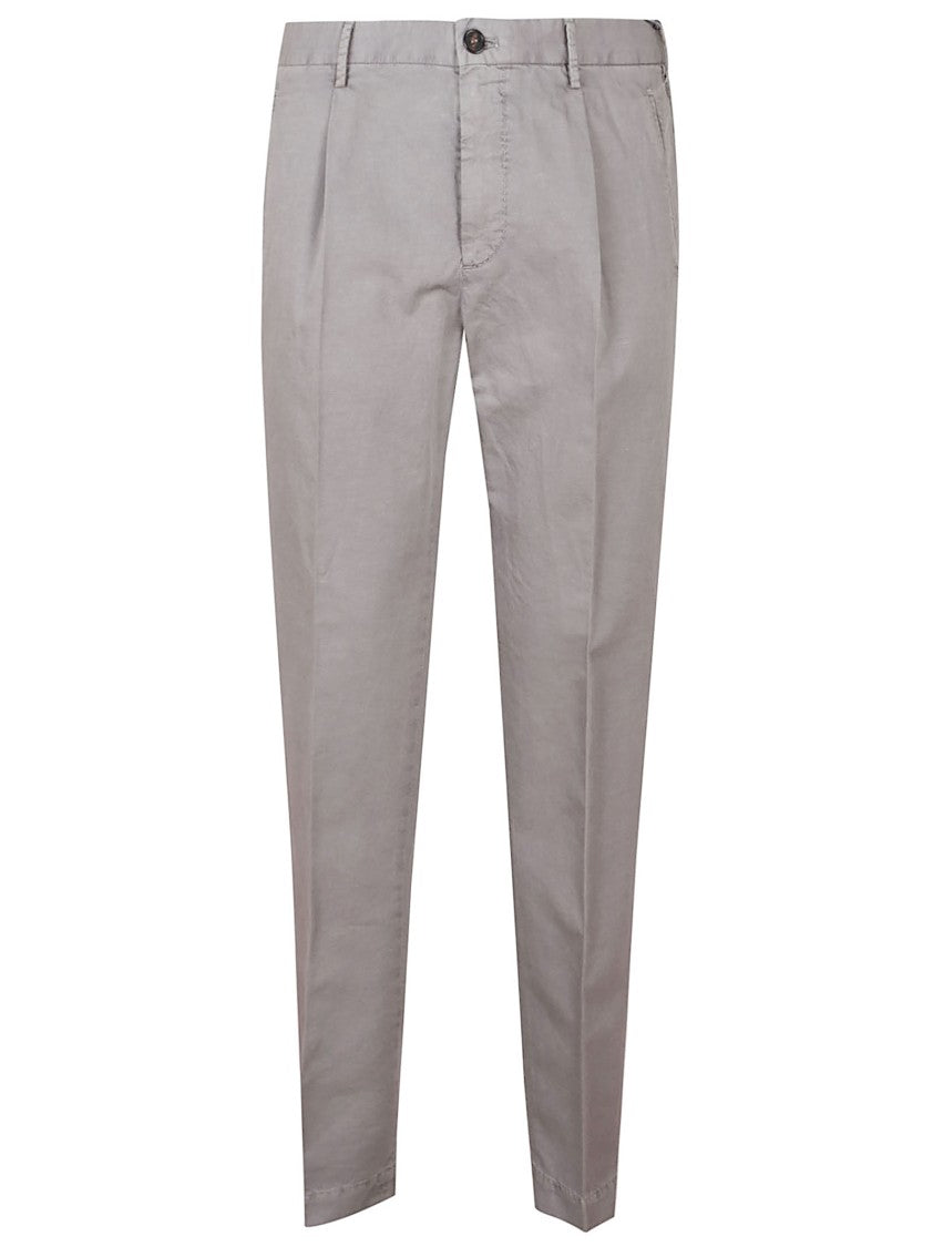 Incotex Straight-Leg Tailored Pants With Subtle Pleats