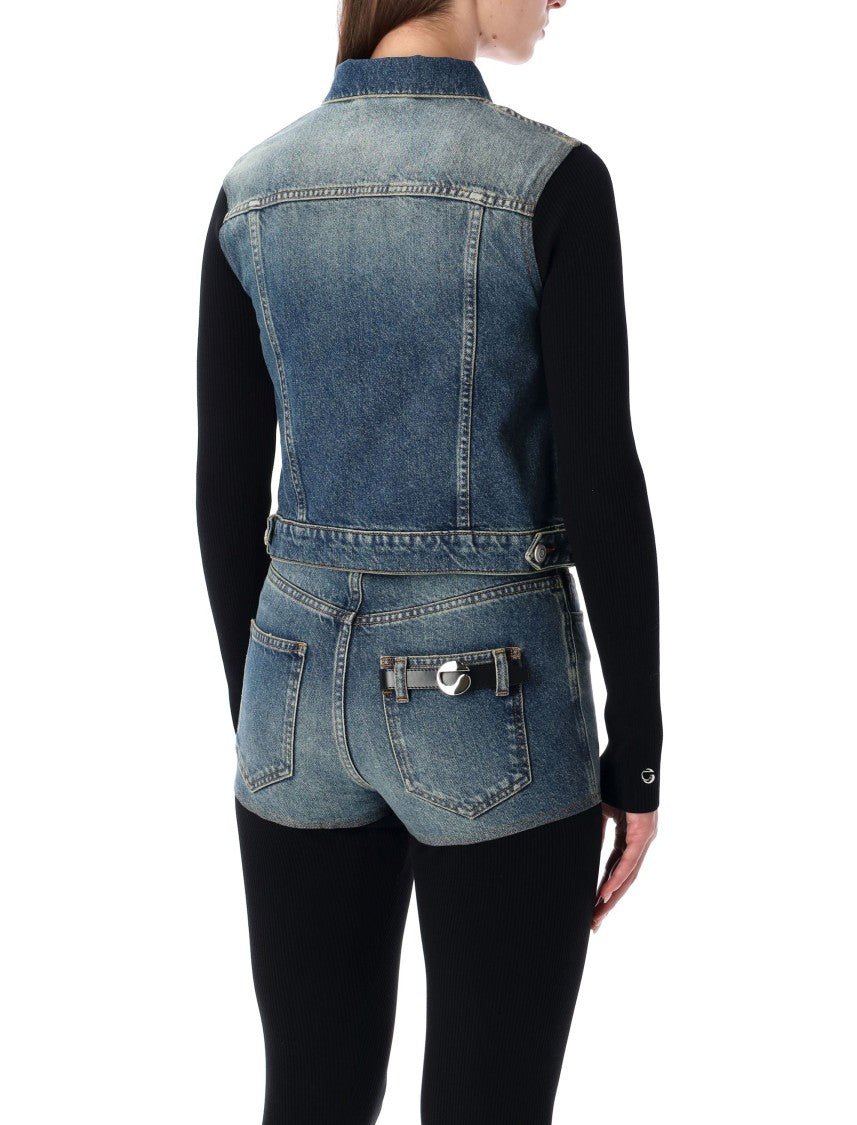 Coperni Hybrid Rib Knit And Denim Trompe-L’Œil Jacket