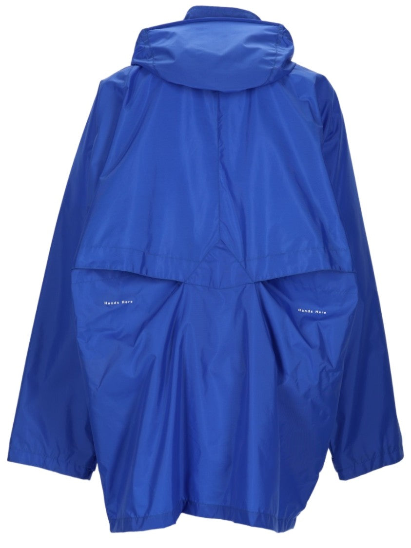 Napa By Martine Rose Waterproof Blue Jacket With Half-Zip Front