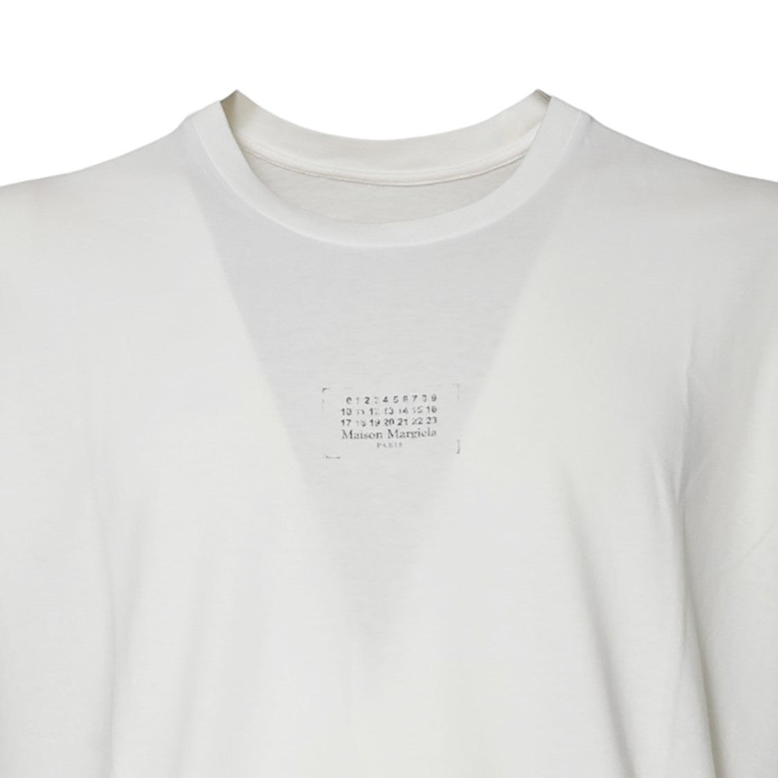 Maison Margiela Cream Cotton T-Shirt With Logo Print