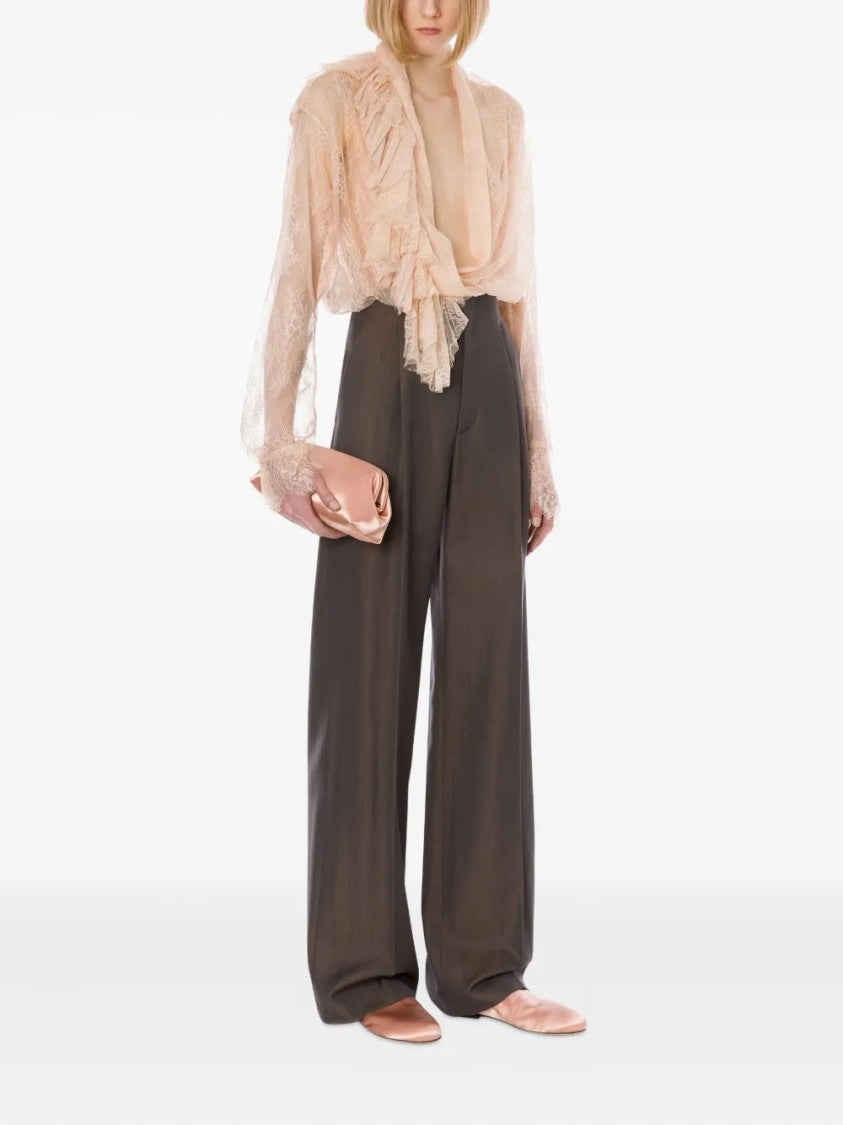 Alberta Ferretti Tailored Fit Button-Down Shirt With Pointed Collar