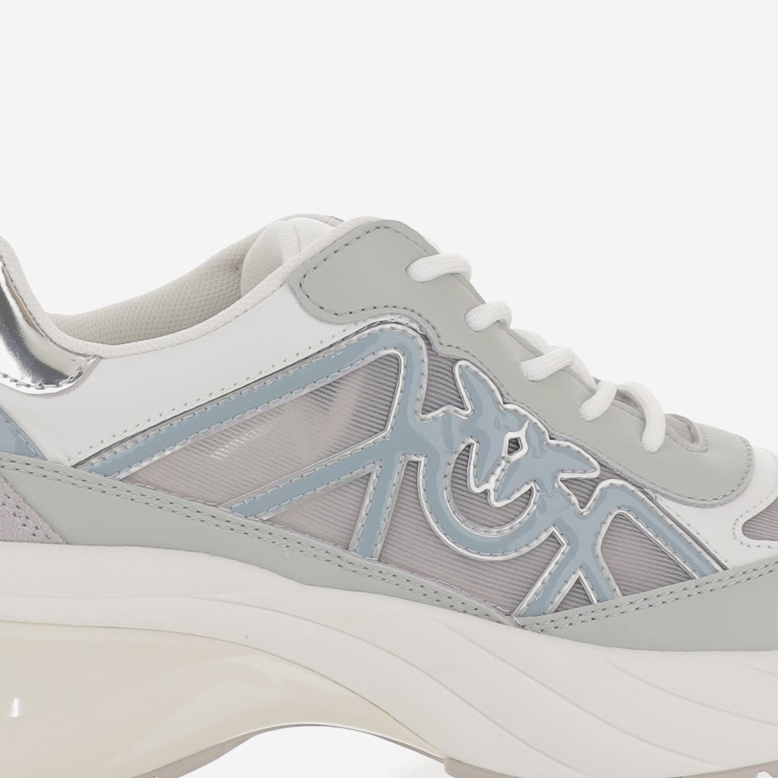 Pinko Multi-Material Sneakers With Logo Accents