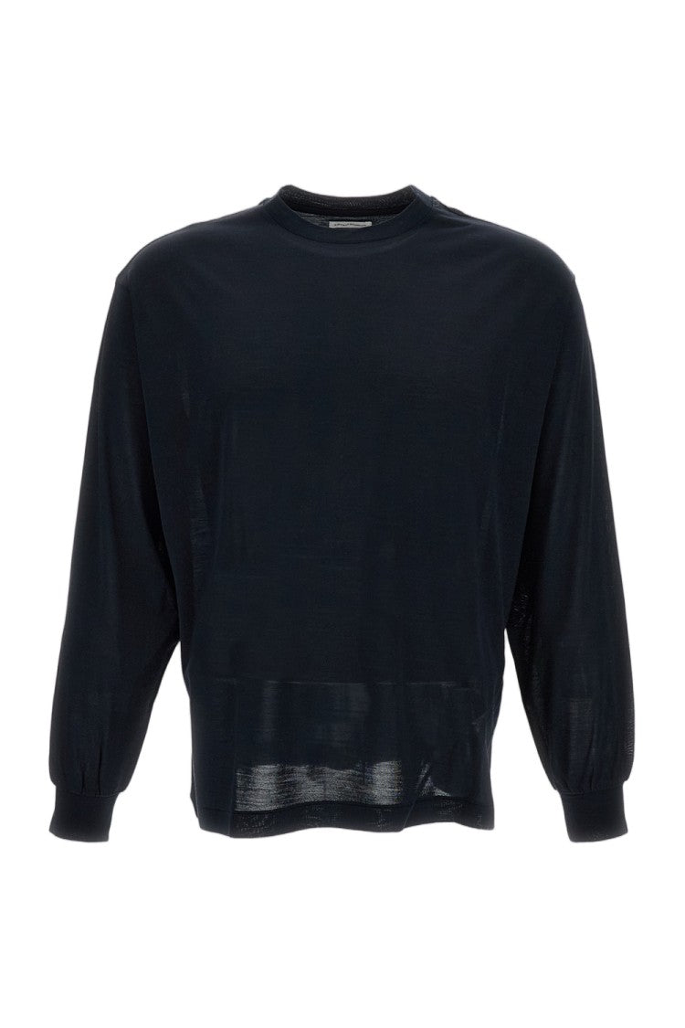 Kaptain Sunshine Silk Long Sleeve Crewneck T-Shirt With Boxy Fit